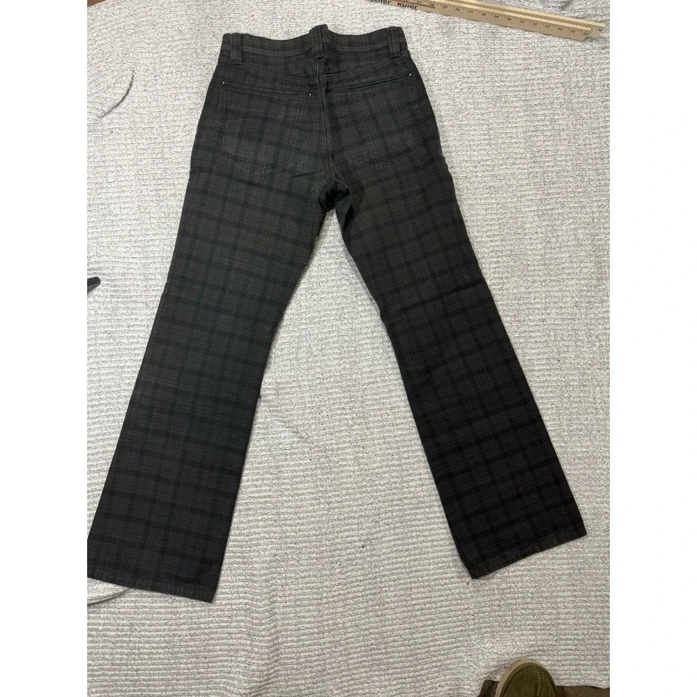 Comme Ca Ism Plaid Pants Mens‎ 30 Gray Black Tartan Slim Straight Cotton